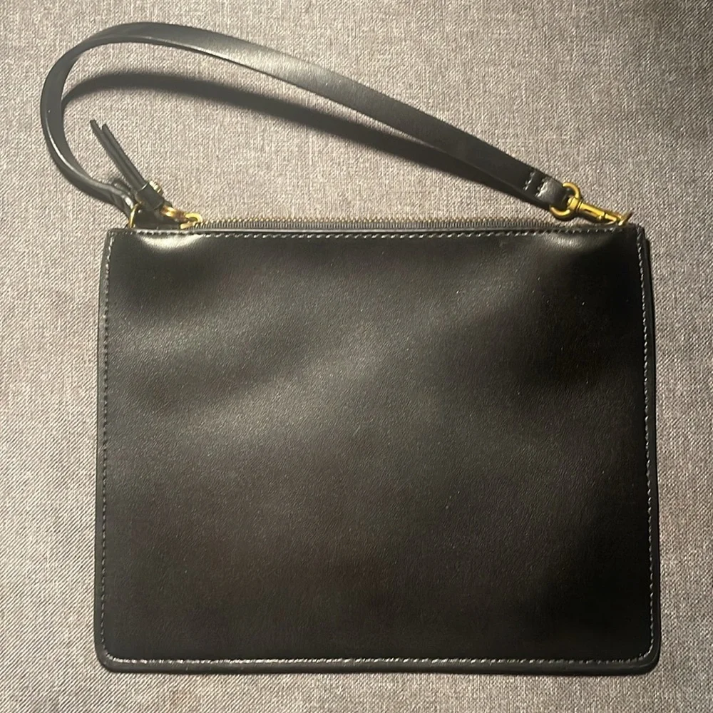 Anne Klein Black Leather Clutch Bag! - Picture 2 of 4